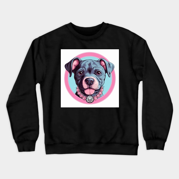 Cute Staffy Crewneck Sweatshirt by Enchanted Reverie